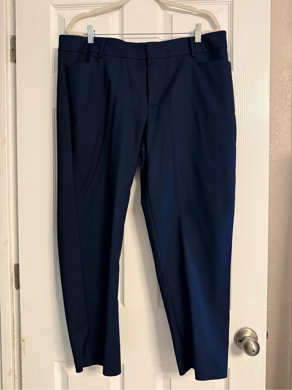 Eloquii Navy Straight-Leg Dress Pants